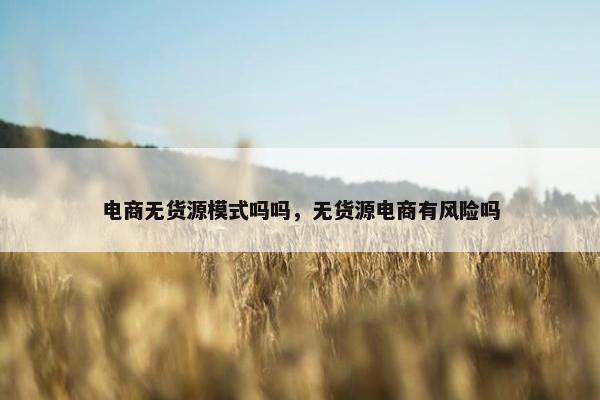 电商无货源模式吗吗，无货源电商有风险吗