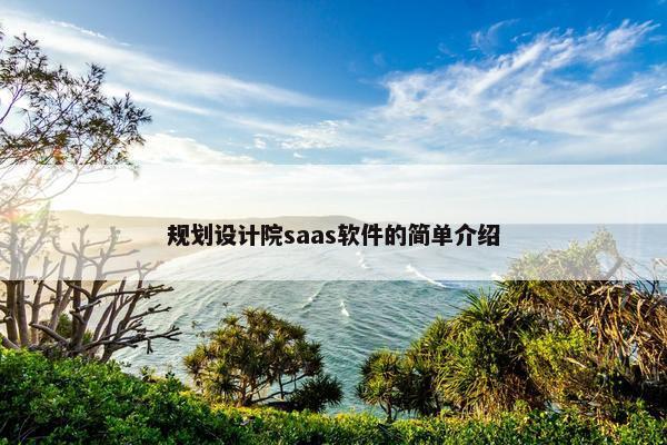 规划设计院saas软件的简单介绍