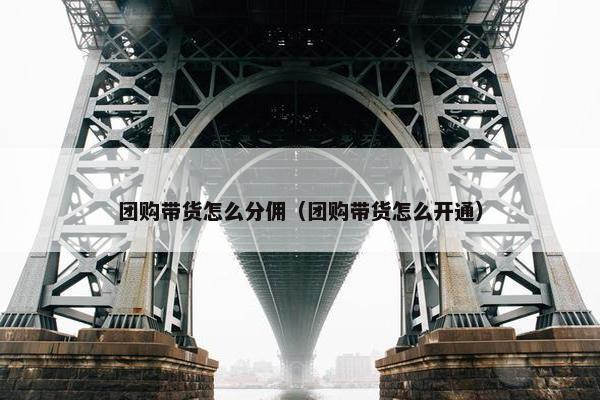 团购带货怎么分佣（团购带货怎么开通）