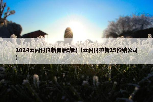 2024云闪付拉新有活动吗（云闪付拉新25秒结公司）