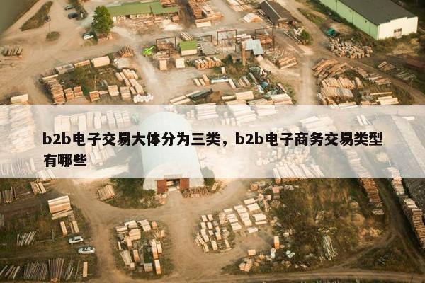 b2b电子交易大体分为三类，b2b电子商务交易类型有哪些