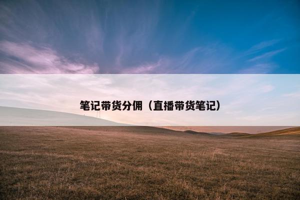 笔记带货分佣（直播带货笔记）