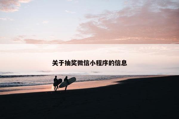 关于抽奖微信小程序的信息