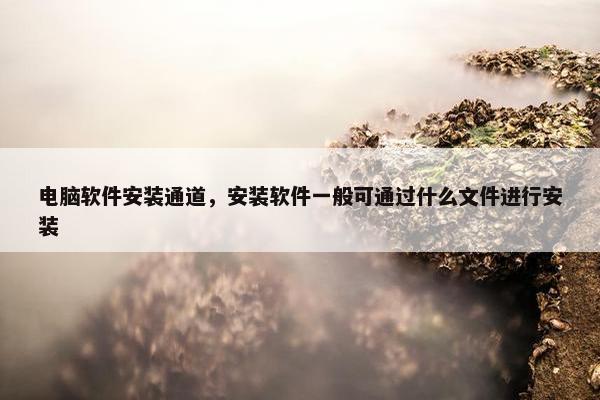 电脑软件安装通道，安装软件一般可通过什么文件进行安装
