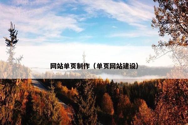 网站单页制作（单页网站建设）