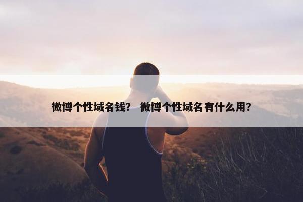 微博个性域名钱？ 微博个性域名有什么用？