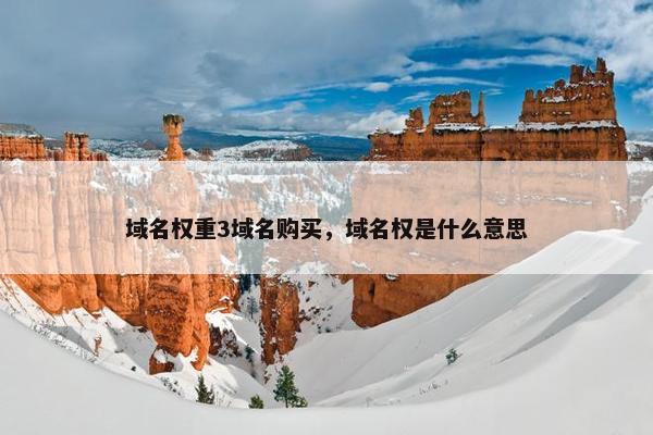 域名权重3域名购买，域名权是什么意思