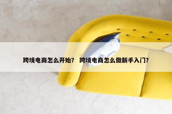跨境电商怎么开始？ 跨境电商怎么做新手入门？
