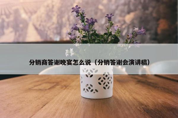 分销商答谢晚宴怎么说（分销答谢会演讲稿）