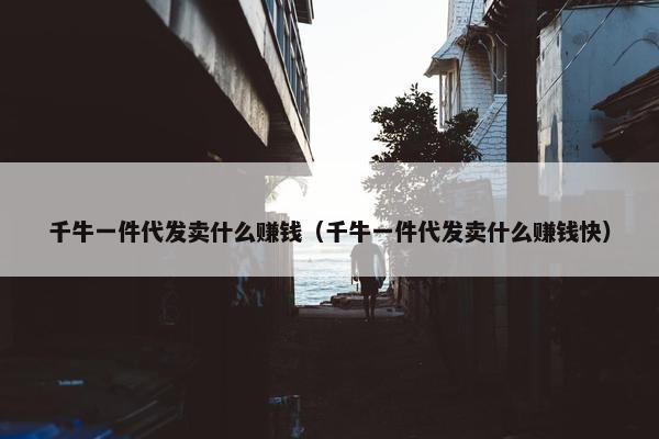 千牛一件代发卖什么赚钱（千牛一件代发卖什么赚钱快）