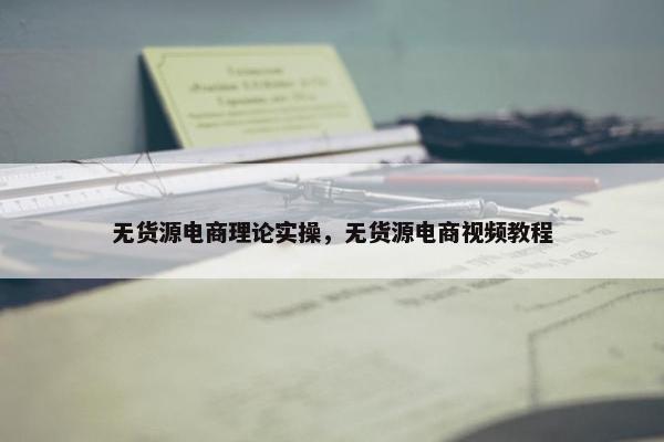 无货源电商理论实操，无货源电商视频教程
