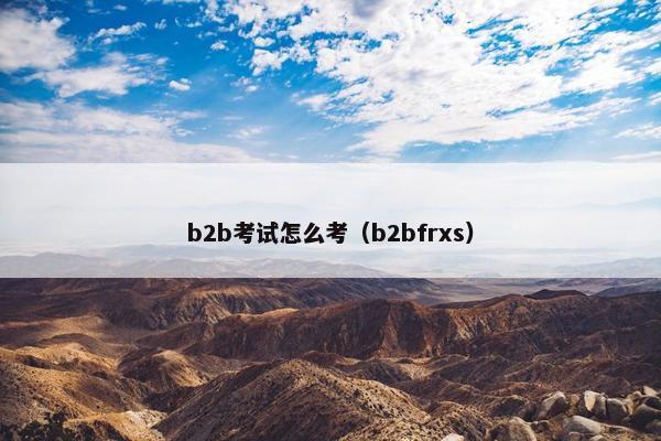 b2b考试怎么考（b2bfrxs）