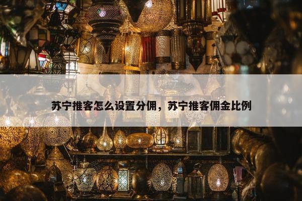 苏宁推客怎么设置分佣，苏宁推客佣金比例