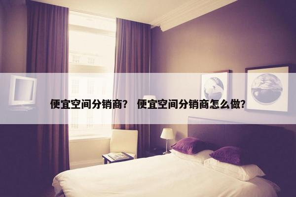 便宜空间分销商？ 便宜空间分销商怎么做？