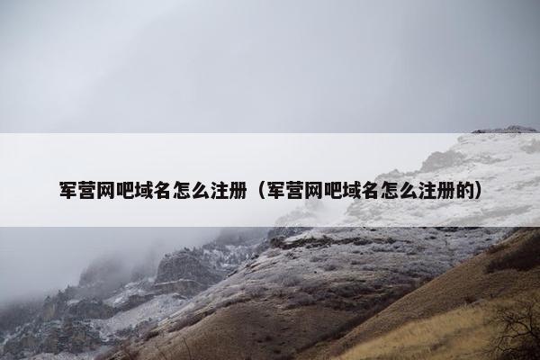 军营网吧域名怎么注册（军营网吧域名怎么注册的）