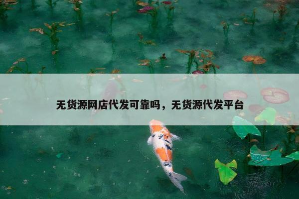 无货源网店代发可靠吗，无货源代发平台