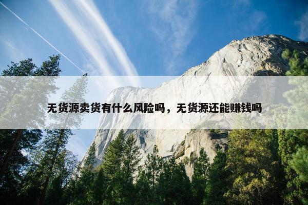 无货源卖货有什么风险吗，无货源还能赚钱吗