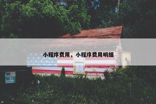 小程序费用，小程序费用明细