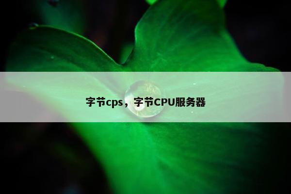 字节cps，字节CPU服务器