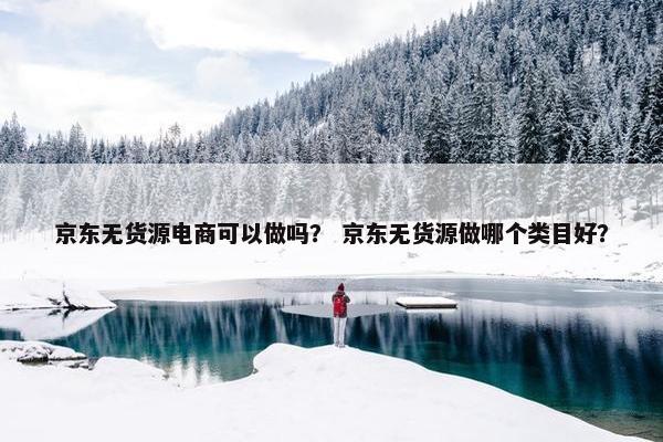 京东无货源电商可以做吗？ 京东无货源做哪个类目好？