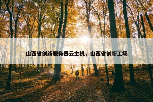 山西省创新服务器云主机，山西省创新工场