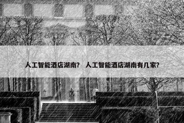 人工智能酒店湖南？ 人工智能酒店湖南有几家？