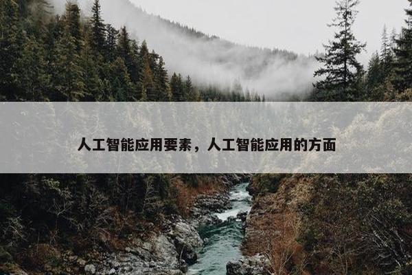人工智能应用要素，人工智能应用的方面