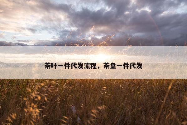 茶叶一件代发流程，茶盘一件代发