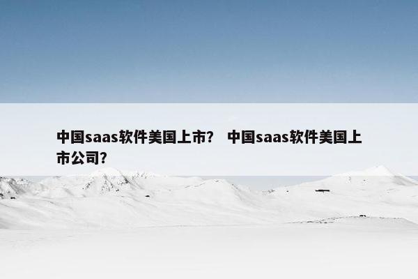 中国saas软件美国上市？ 中国saas软件美国上市公司？