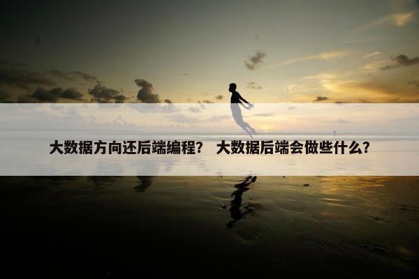大数据方向还后端编程？ 大数据后端会做些什么？