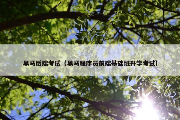 黑马后端考试（黑马程序员前端基础班升学考试）