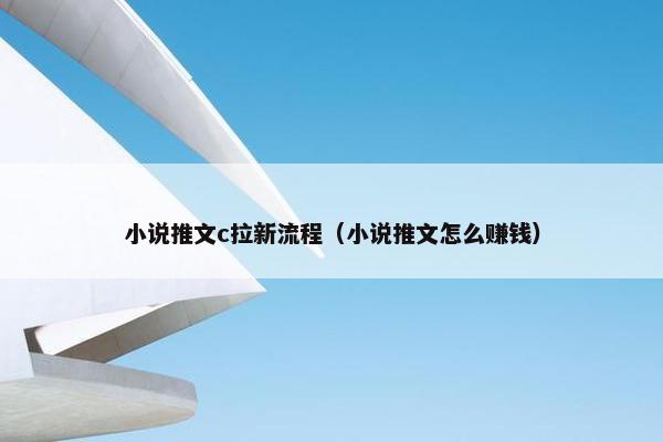 小说推文c拉新流程（小说推文怎么赚钱）