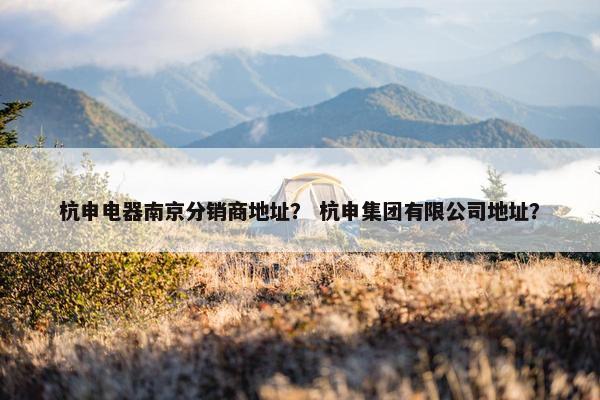 杭申电器南京分销商地址？ 杭申集团有限公司地址？