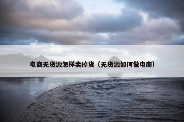 电商无货源怎样卖掉货（无货源如何做电商）