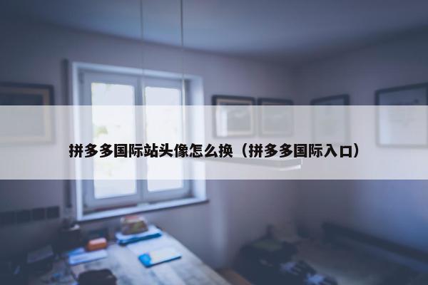 拼多多国际站头像怎么换（拼多多国际入口）