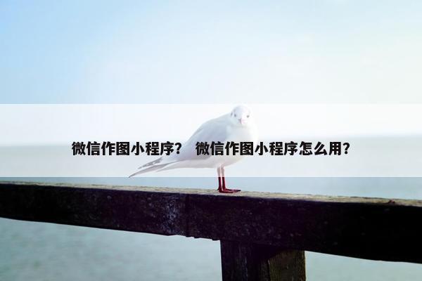 微信作图小程序？ 微信作图小程序怎么用？