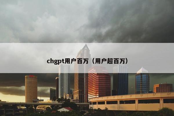 chgpt用户百万（用户超百万）