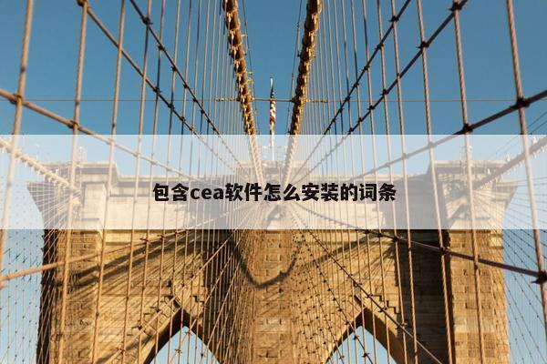 包含cea软件怎么安装的词条