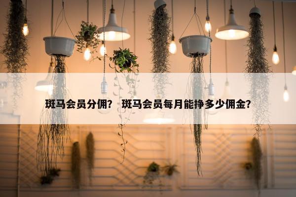 斑马会员分佣？ 斑马会员每月能挣多少佣金？