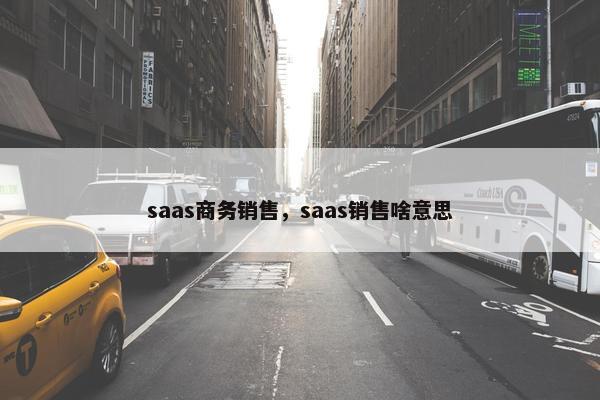 saas商务销售，saas销售啥意思