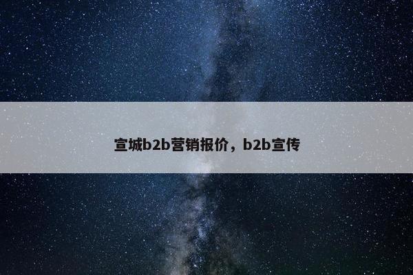 宣城b2b营销报价，b2b宣传