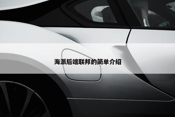 海派后端联邦的简单介绍