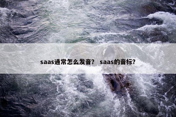 saas通常怎么发音？ saas的音标？
