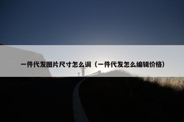 一件代发图片尺寸怎么调（一件代发怎么编辑价格）