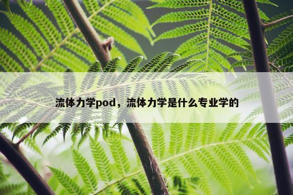 流体力学pod，流体力学是什么专业学的
