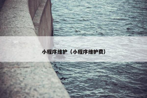 小程序维护（小程序维护费）