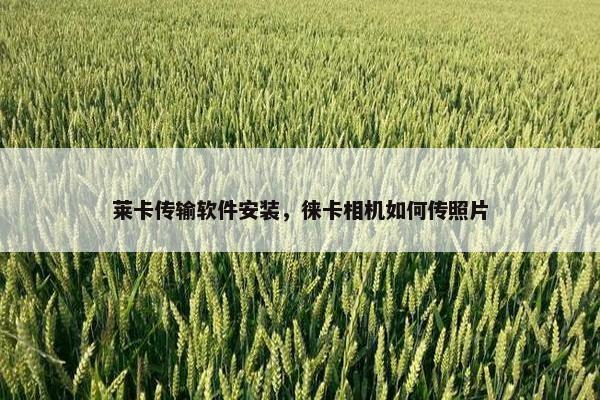莱卡传输软件安装，徕卡相机如何传照片