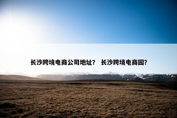 长沙跨境电商公司地址？ 长沙跨境电商园？