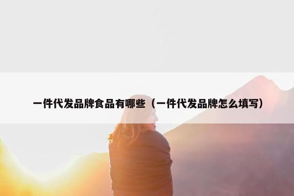 一件代发品牌食品有哪些（一件代发品牌怎么填写）