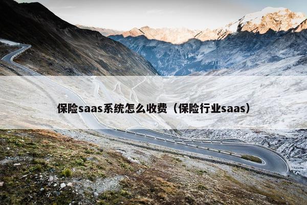 保险saas系统怎么收费（保险行业saas）